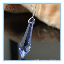 Мода драгоценности длинный синий кристалл точка подвеска для ожерелья